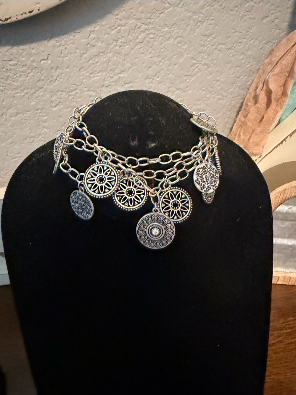 Bohemian Silver-Tone Coin Charm Necklace - Women's Layered Necklace - Picture 3 of 8